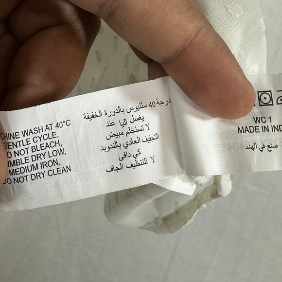 GIA Boho Top XXL White Oversized Sheer Floral Print Peasant Plus Flutter Tassel - Picture 11 of 16